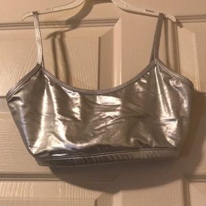 Silver Metallic Camisole Bra Top
